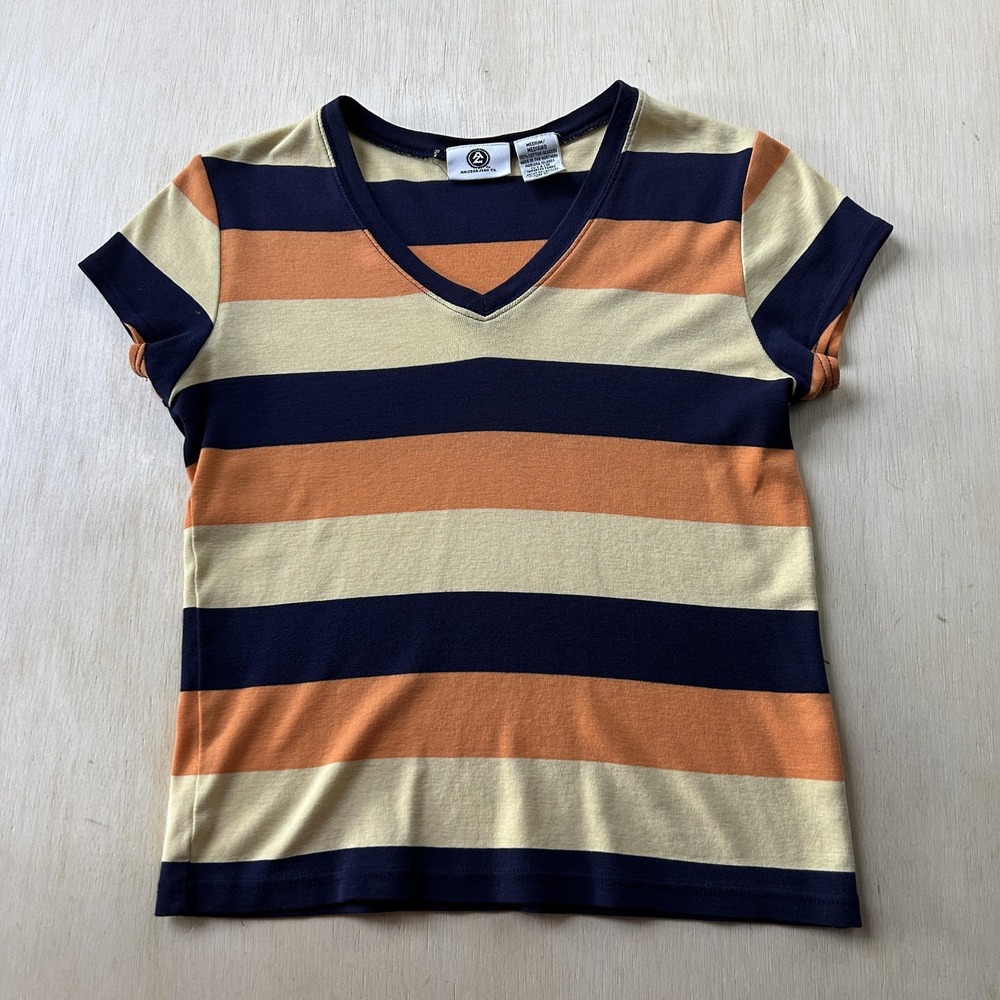 Vintage Arizona Jean Co. Shirt Womens M Multicolor Stripe Short Sleeve Tee Top